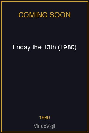 Friday the 13th (1980) poster